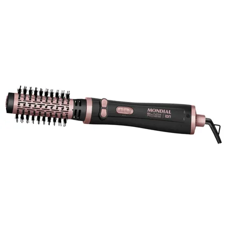 Escova Rotativa Ceramica Tourmaline Ion Golden Rose Erb-01 Mondial Preto/rose 127/220v