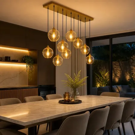 Lustre Pendente Moderno Luar Dourado Sala Jantar Cozinha Elegante 20x70 Várias Cores Ajustável Led Decoração Luxo Teto Gesso Glamour 127/220v