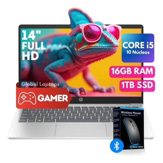 Hp Gamer Core I5 1334u Ssd 16 Gb Ram Tela 14 Fhd 1920 Px X 1080 Px Intel Iris Xe Graphics Inclui Windows Instalado Laptop 14-ep0355 Com Presente Prateado