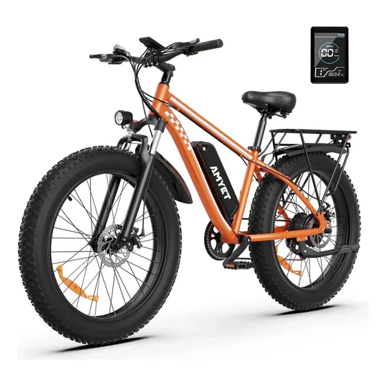 Bicicleta de montanha elétrica de 7 velocidades 1500w48v 50km/h cor laranja