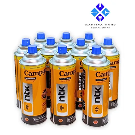 Kit 10 Latas Cartucho Refil Gás 227g Para Fogareiro Maçarico Martina Word