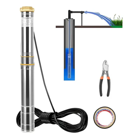 Bomba Submersa Caneta Palito 1/2hp 100l/min 70mm Prateado 220v