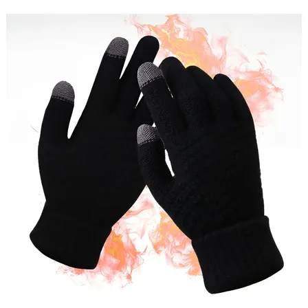 Luva Lã Touch Screen Frio Tablet Celular Quentinha Inverno Cor Preto Tamanho Un