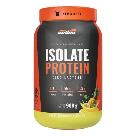 Whey Isolado New Millen Isolate Protein Pó 900g Pote Sabor Abacaxi Com Hortelã