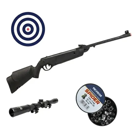 Carabina De Pressão Rossi Dione Sport Mh 5,5mm Mola Com Chumbinho E Alvos 5.5 Mm