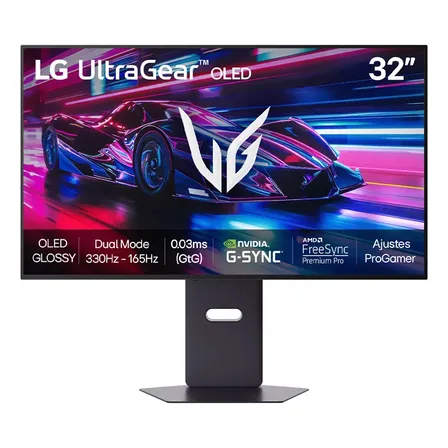 E9 Monitor LG Ultragear Oled 32gx850a Gx8 4k Uhd De 32 Com Dual Mode (165hz Fhd 330hz), 0,03ms (gtg), Displayhdr True Black 400 Preto