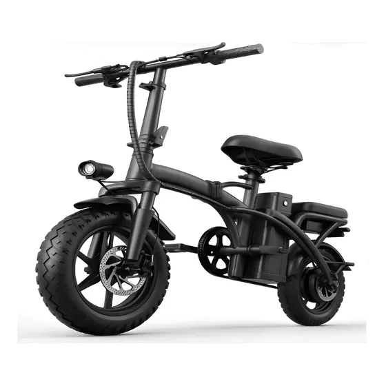 Bicicleta Elétrica Bike Scooter 400w Ate 25km Roda 14 Cor Preto