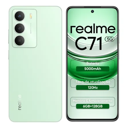 Celular Realme C71 5g Smartphone 6gb 128gb Dual Sim Verde