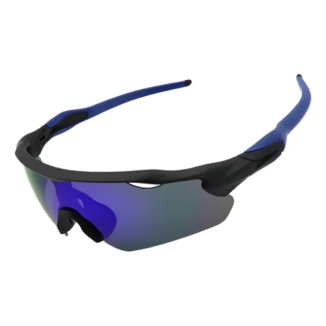 Óculos Esportivo Baixa Pace Ciclismo Bike Corrida Proteçãouv Lente Azul/espelhado Preto
