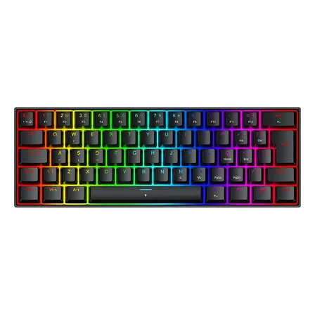 Teclado Magnético Gamer Redragon Fizz Rgb Compacto 60% Abnt2 - Preto - Português Brasil
