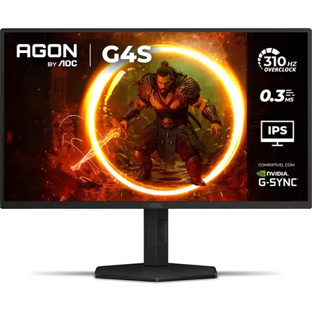 Monitor Gamer Aoc 25g4s/p/57 310hz/0,3ms/24,5 - Cinza