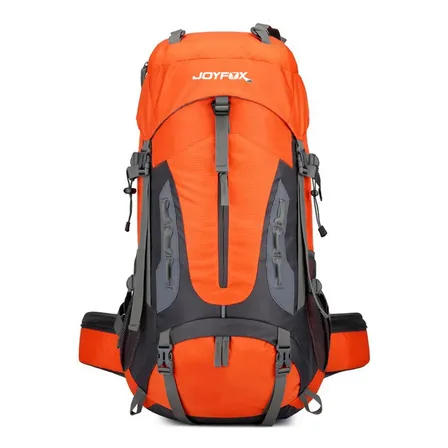 Mochila Cargueira Impermeável Trilha Camping Viagem Reforcada 65+5l Cor Laranja Desenho Do Tecido Nylon Joyfox
