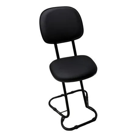 Banco Semi Sentado Urban Preto Ergonômico Corino Aço Peso Máx 140kg