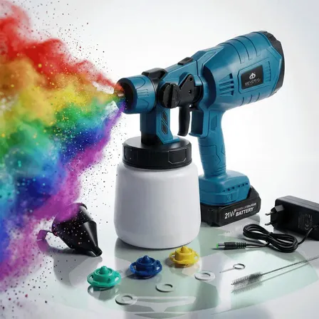 Pulverizador Pistola De Tinta Sem Fio Profissional Elétrico Portátil 2 Baterias Several