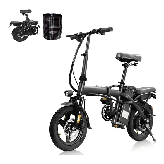 Bicicleta Elétrica Dobrável Zurbe W8 400W Motor Bateria 48V 10Ah 25km/h