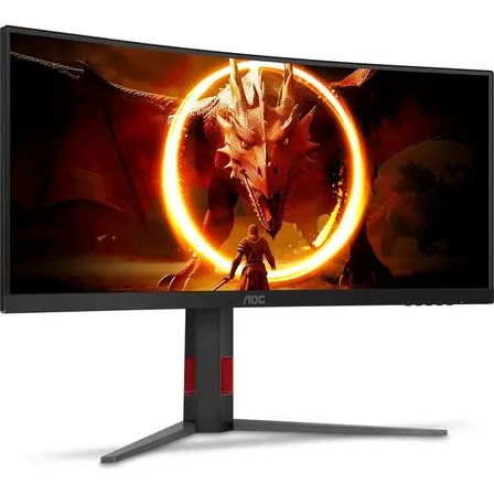 Monitor Gamer Curvo Aoc Agon Quad 34 Ultrawide U34g4c Preto 127/220v