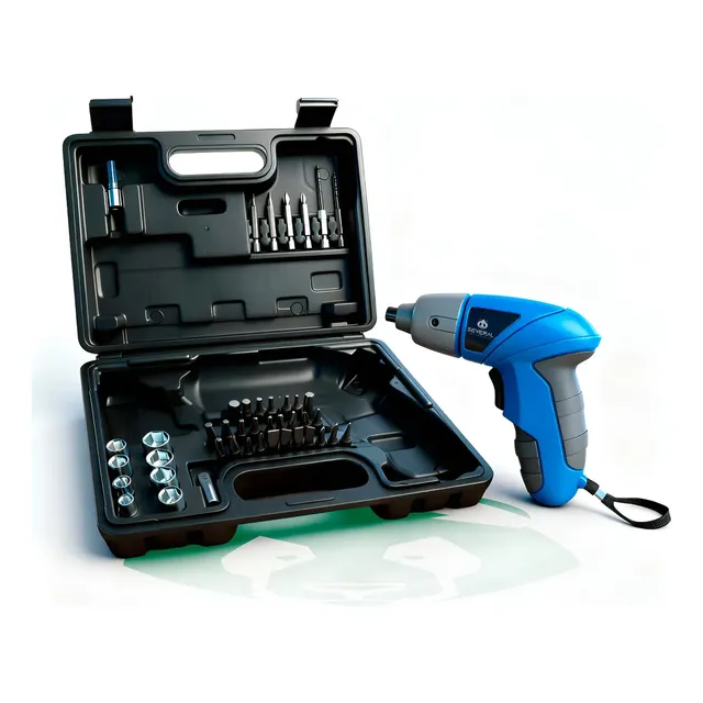 Parafusadeira Sem Fio Several Importados Recarregável Com 49 Peças Ergonômico 50 Hz Azul-turquesa 127/220v