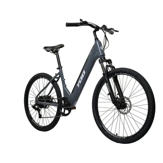 Bicicleta Elétrica Aro 26 Yoo Fleek 250w Quadro Aluminio 36v Cinza