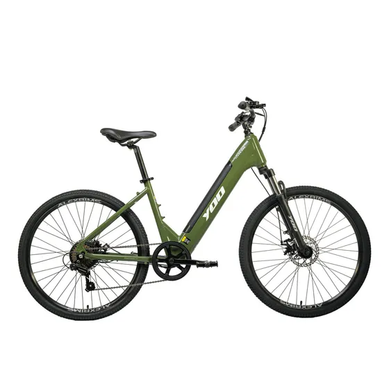 Bicicleta Elétrica Yoo Fleek 250W Aro 26 Bateria Lítio Verde Pedal Assistido