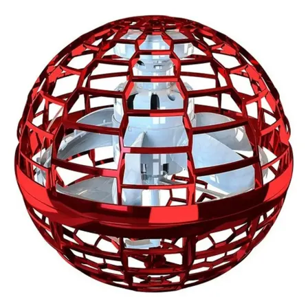 Bola Drone Voadora Led Hand Spinner Com Controle Infantil Cor Vermelho
