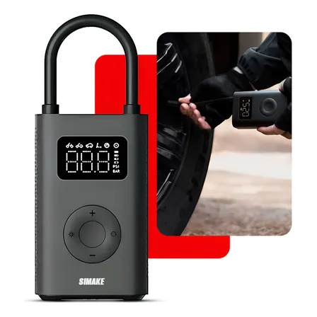 Mini Compressor Digital Simake Bomba De Ar Encher Pneus Portátil Para Carro Bicicleta Motocicletas Colchão Preto Com Calibrador Cor Preto Mini Calibrador Preto