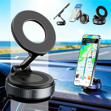 Suporte Celular Magnético Veicular Ventosa Sucção Academia Automotivo 360° Portátil Dobrável Para Mesa Parede Vidro Espelho Painel Fixa Forte Carro Casenn