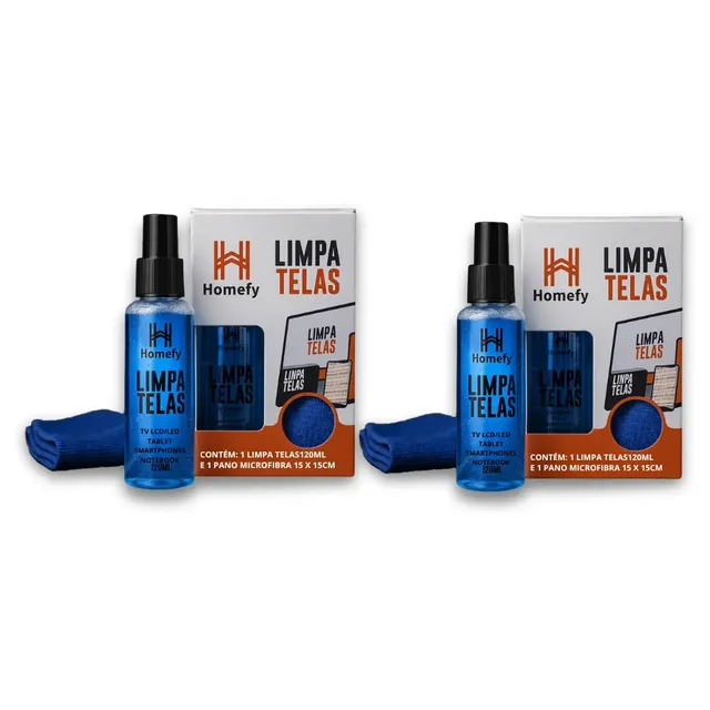 Kit 2 Limpa Telas Homefy + Pano De Microfibra Antiestático