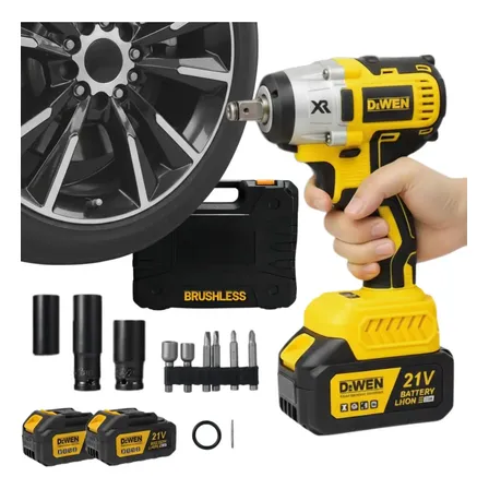 Chave De Impacto A Bateria Profissional 1/2 Motor Brushless 450 Nm 3250 Rpm 02 Baterias Bivolt Parafusadeira E Furadeira Maleta E Acessórios Alta Potência Motor Sem Escovas