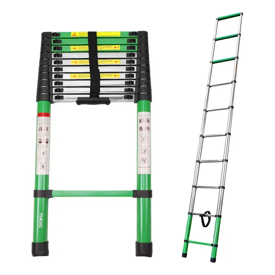 Escada Telescópica Extensiva De Alumínio 4,3m 11 Degraus Verde