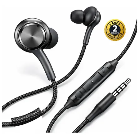 Fone De Ouvido Com Fio Intra Auricular 1.2 Metros 3.5mm Foninho Resistente C/ Microfone Anti Ruído Durável Xbox Games Esportivo Academia Corrida Celular Computador Notebook Original Alto C/ Entrada P2