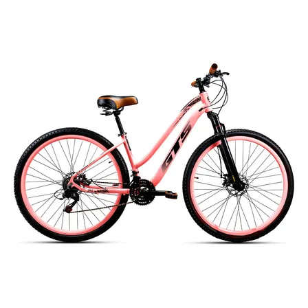 Bicicleta Aro 29 Gts Alumunio Lavy Câmbio Shimano 21 Marchas Rosa Com Preto 17