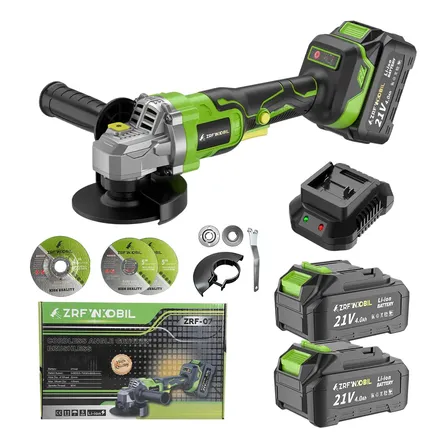 Lixadeira Angular 8000 Rpm Profissional 2 Baterias 21v Cor Verde 4000ah/5c