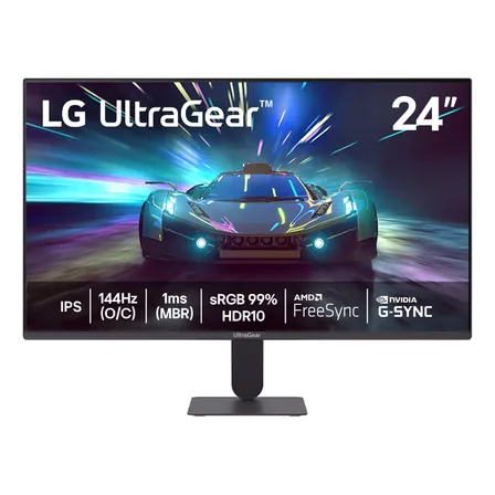 Monitor LG Ultragear 24g411a-b 24 , Fhd, 144hz, 1ms (mbr), Nvidia G-sync, Amd Freesync, Hdr10 Preto 127/220v