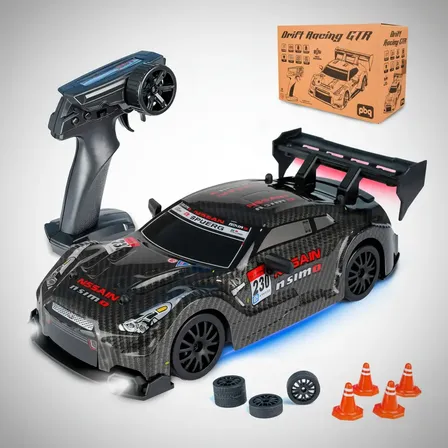 Carrinho Drift Controle Remoto Skyliner35 Luzes Recarregável Cor Preto