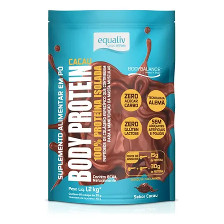 Body Protein Equaliv Cacau 1,2kg Proteína Sem Lactose