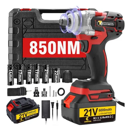 Kit Parafusadeira Chave De Impacto Furadeira A Bateria Litio 21v 1 Baterias 6000mah Maleta 850nm Brushless Freedom House