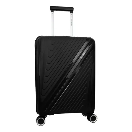 Mala De Viagem Bordo 10kg Em Polipropileno Atlas Swissland Preto Lisa