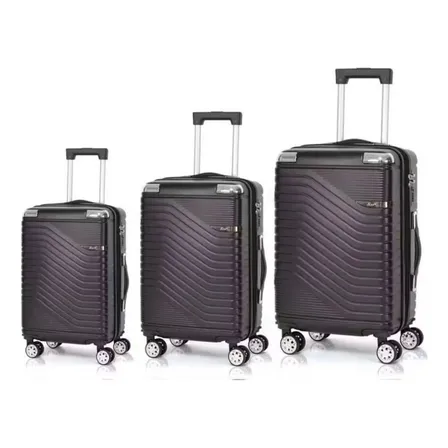 Kit Conjunto 3 Malas De Viagem Pmg Aj Shops Resistente Premium Pequena 10kg E Media 23kg E Grande 32kg Cor Preto Pmg 308