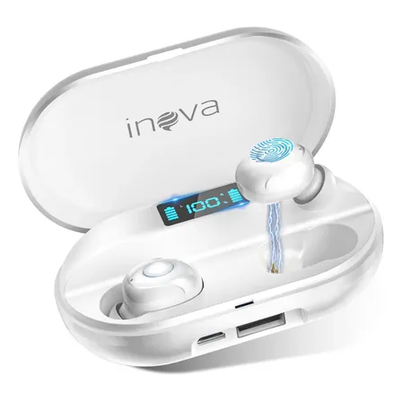 Fone De Ouvido Esportivo Sem Fio Tws Com Carregador Portátil - Branco