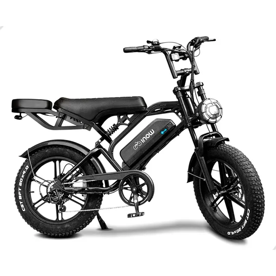 Bicicleta Elétrica Inow V20 Pro 1000w Para Cidade Trabalho Preto