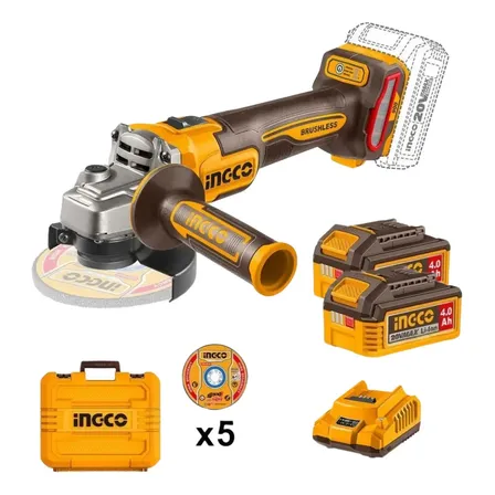 Esmerilhadeira 20v 900w 4.1/2 2x 4ah Cagli261522-9 Ingco Laranja 127/220v