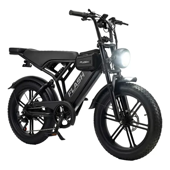 Bicicleta Elétrica Flash R02 1000w 32km/h Com Garupa E App Preto