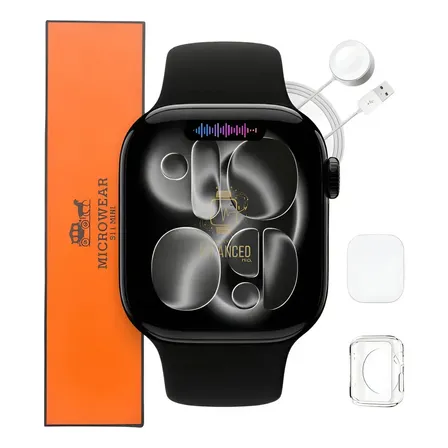 Relógio Microwear Smartwatch S11 Mini Series 11 42mm Whatsapp Gps Nfc 2026 Preto