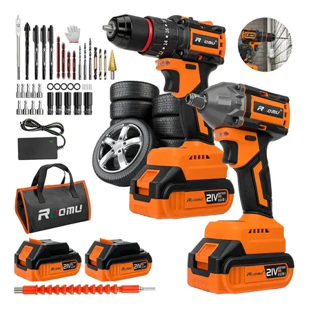Kit 2 Furadeira Parafusadeira Chave De Impacto Brushless 21v Laranja 60 Hz