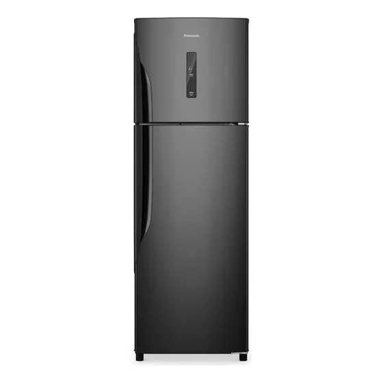 Refrigerador Panasonic 391l Black Inox Look Nr-bt44pv3b Black Inox Look