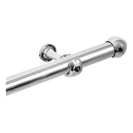 Kit Varão Cortina Cromado 3 Metros 28mm Simples Sala Quarto Com Kit de Instalação Completo Bastão Grosso Resistente Reforçado Fácil Instalar Elegante Design Moderno Cacintex Enxovais