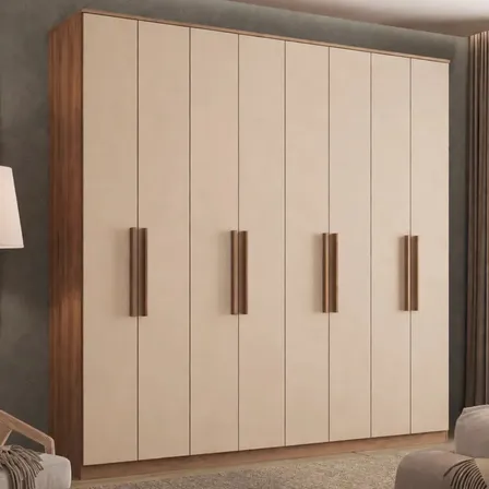 Guarda Roupa Casal Austin Carraro 8 Portas 4 Gavetas Freijó Off White