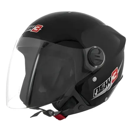 Capacete Aberto Pro Tork New Liberty Three, Preto Sólido, Tamanho 56