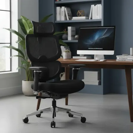 Cadeira Dt3 Ergonomie Home Black Braço 5d Preto Espuma Injetada 55kgm
