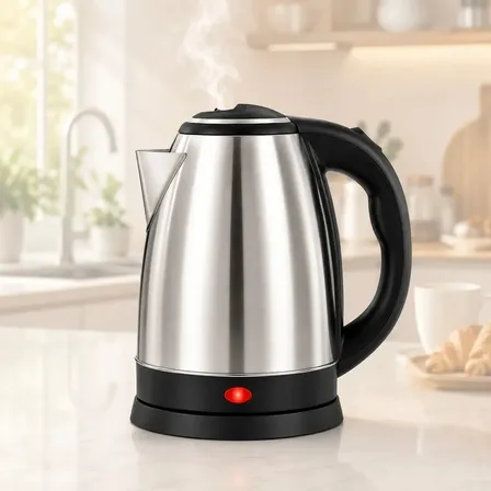 Chaleira Jarra Elétrica 1,8l Litros Em Inox Desligamento Automático Aquecimento Rápido Segura Café Chá Fácil Abertura Tampa Alça Ergometrica 220v